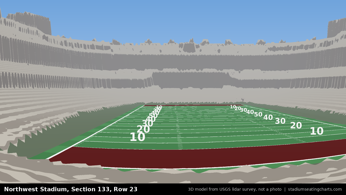 View from Northwest Stadium Section 133, Row 23, looking toward the field