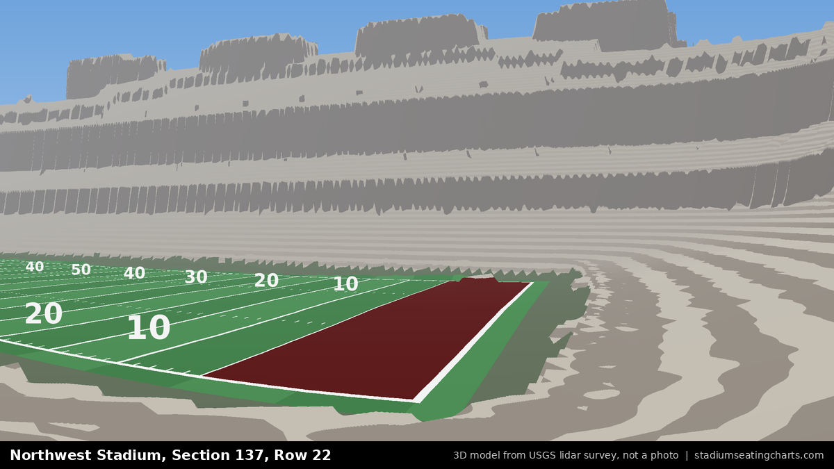 View from Northwest Stadium Section 137, Row 22, looking toward the field