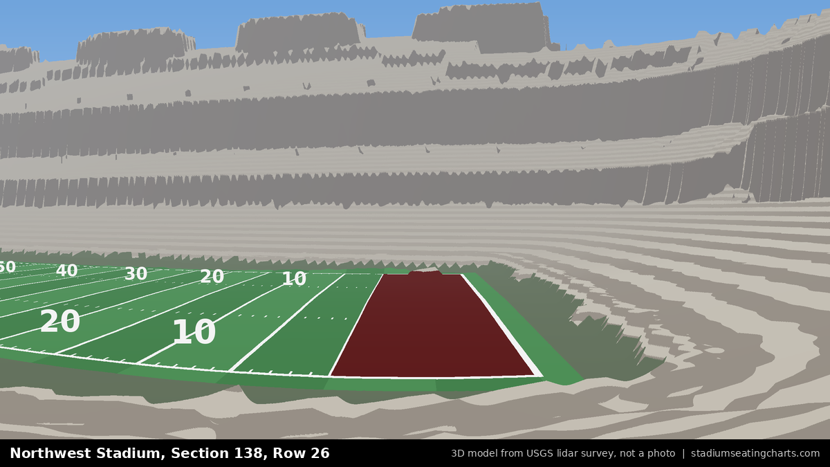 View from Northwest Stadium Section 138, Row 26, looking toward the field