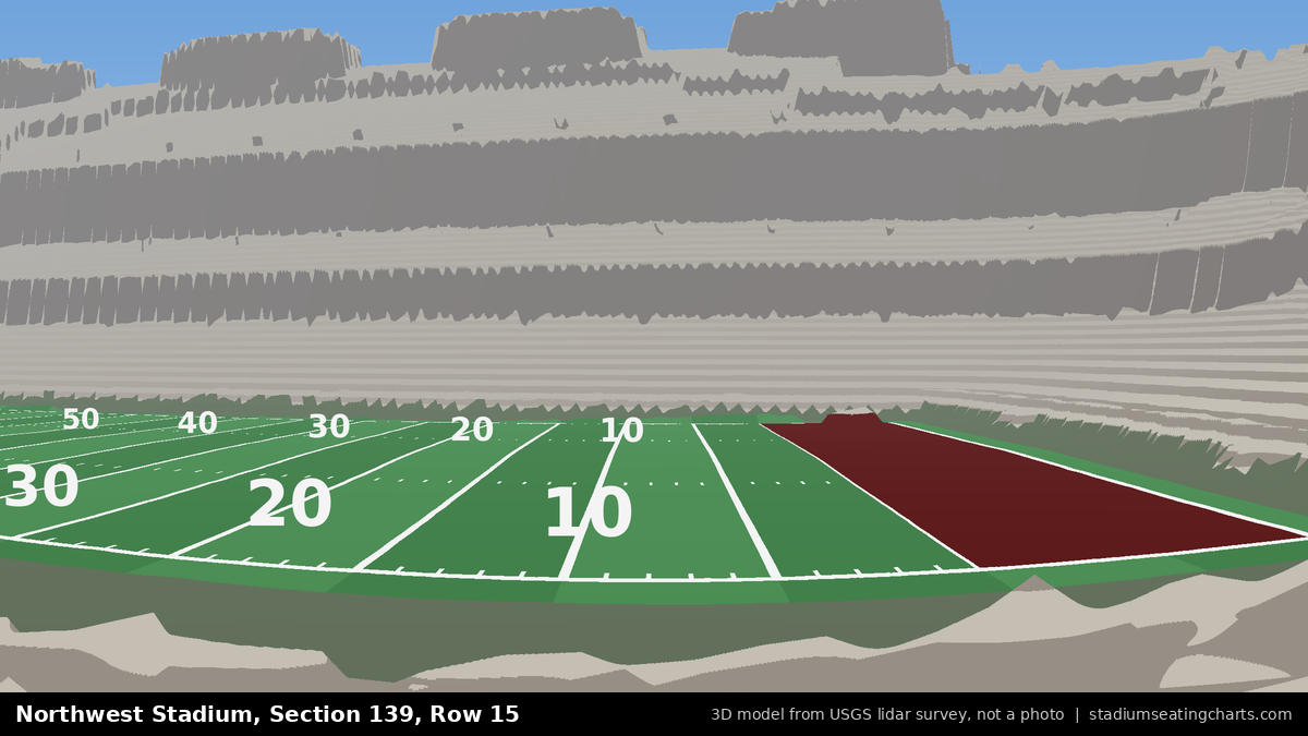 View from Northwest Stadium Section 139, Row 15, looking toward the field