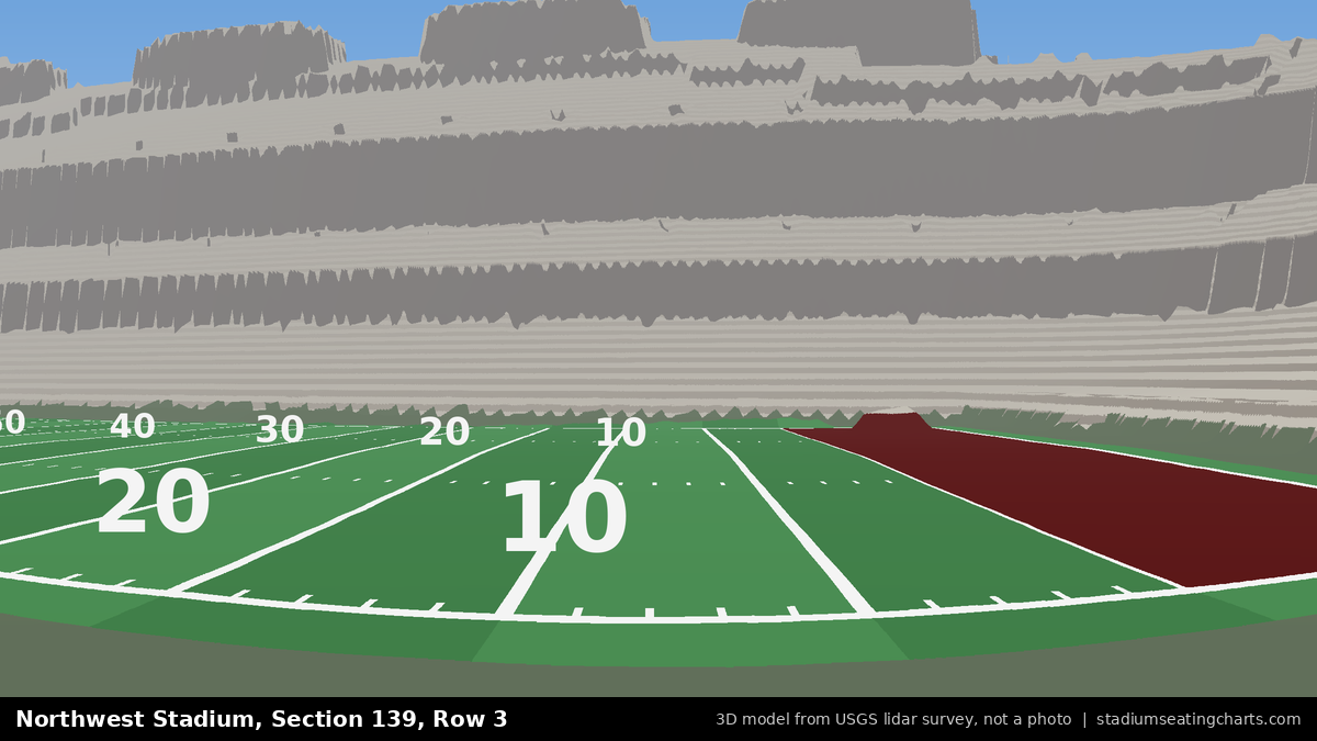 View from Northwest Stadium Section 139, Row 3, looking toward the field