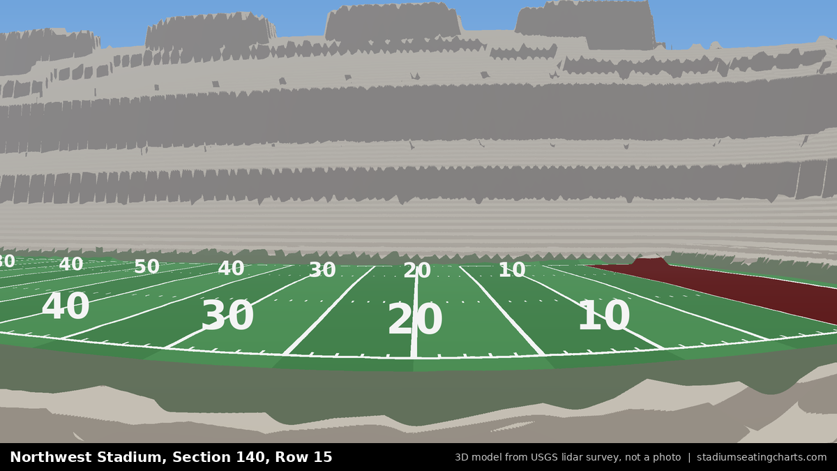 View from Northwest Stadium Section 140, Row 15, looking toward the field
