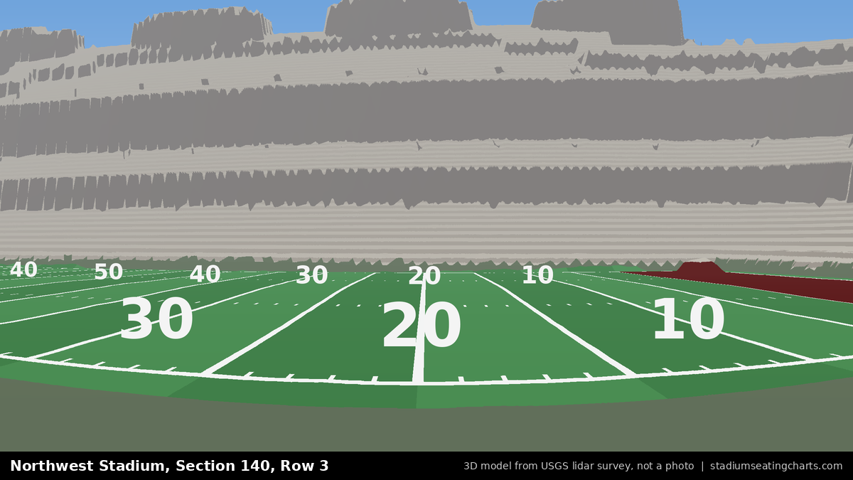 View from Northwest Stadium Section 140, Row 3, looking toward the field