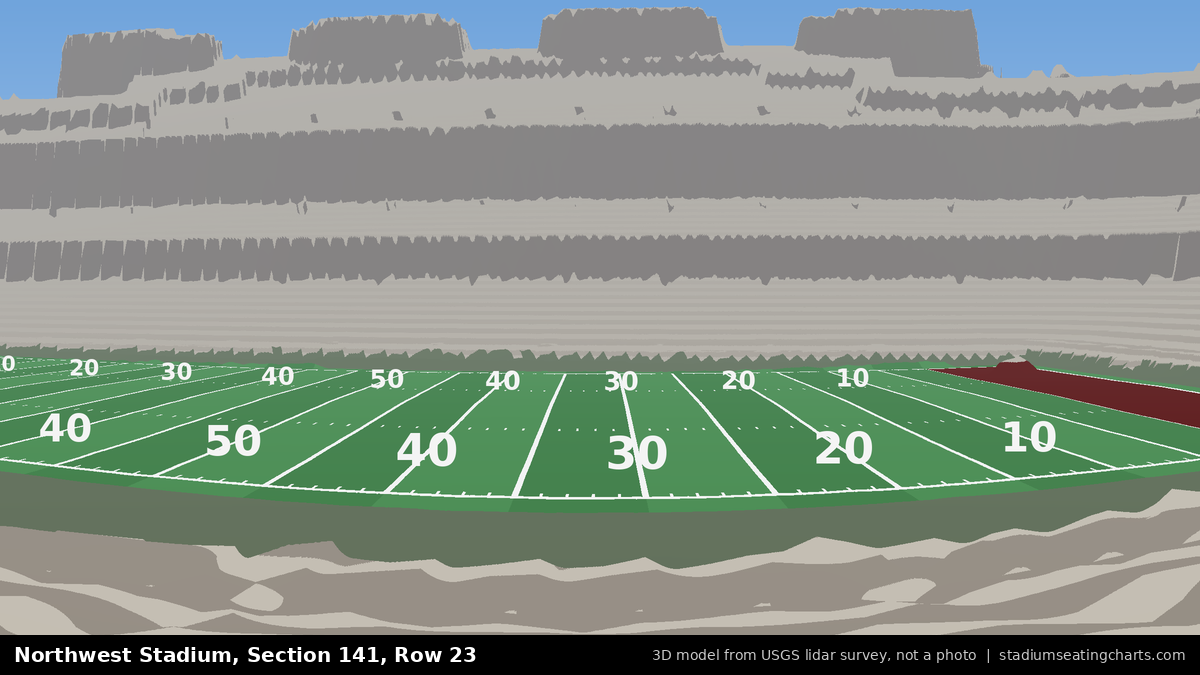 View from Northwest Stadium Section 141, Row 23, looking toward the field
