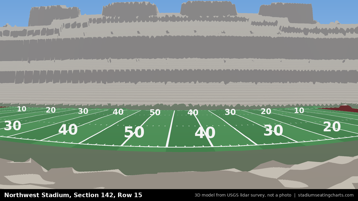 View from Northwest Stadium Section 142, Row 15, looking toward the field