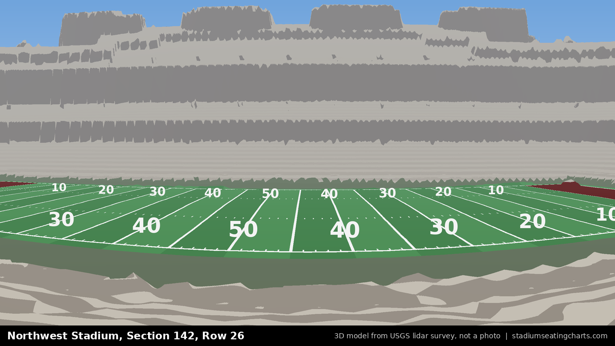 View from Northwest Stadium Section 142, Row 26, looking toward the field