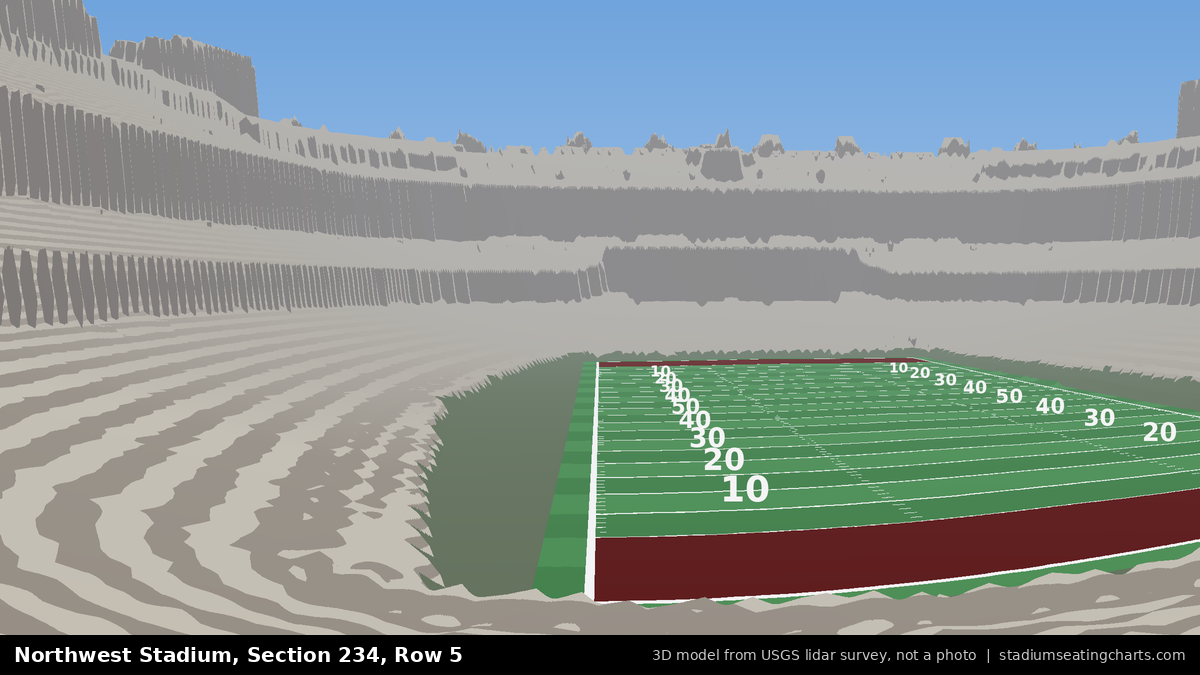 View from Northwest Stadium Section 234, Row 5, looking toward the field