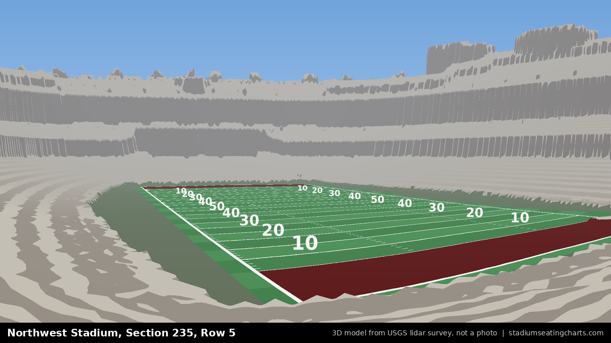 View from Northwest Stadium Section 235, Row 5, looking toward the field