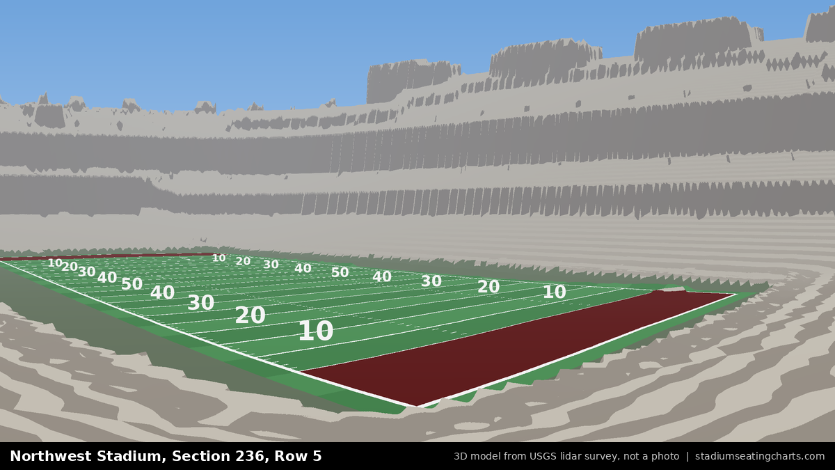 View from Northwest Stadium Section 236, Row 5, looking toward the field