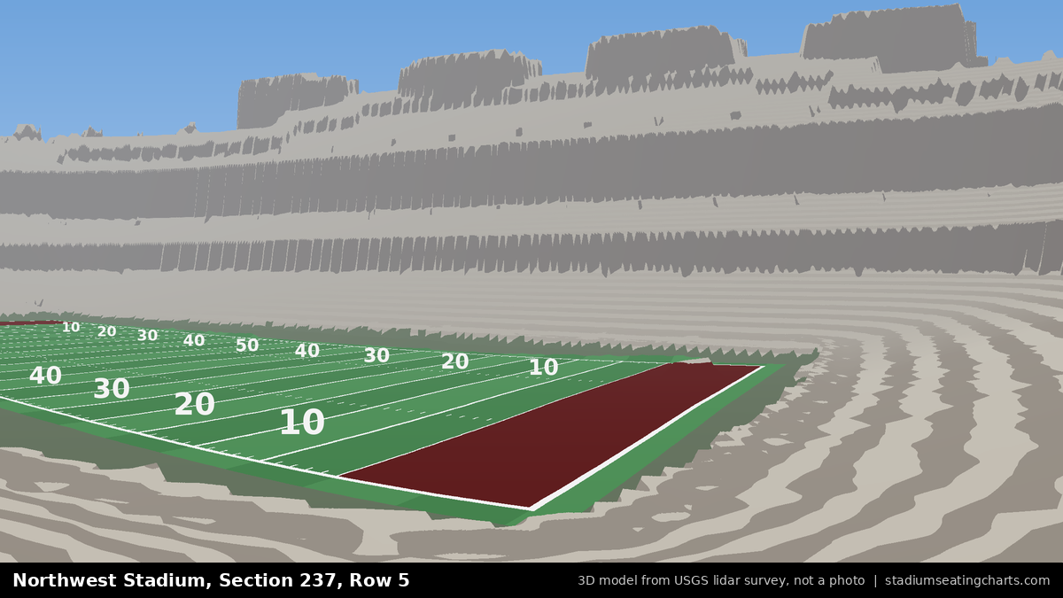 View from Northwest Stadium Section 237, Row 5, looking toward the field