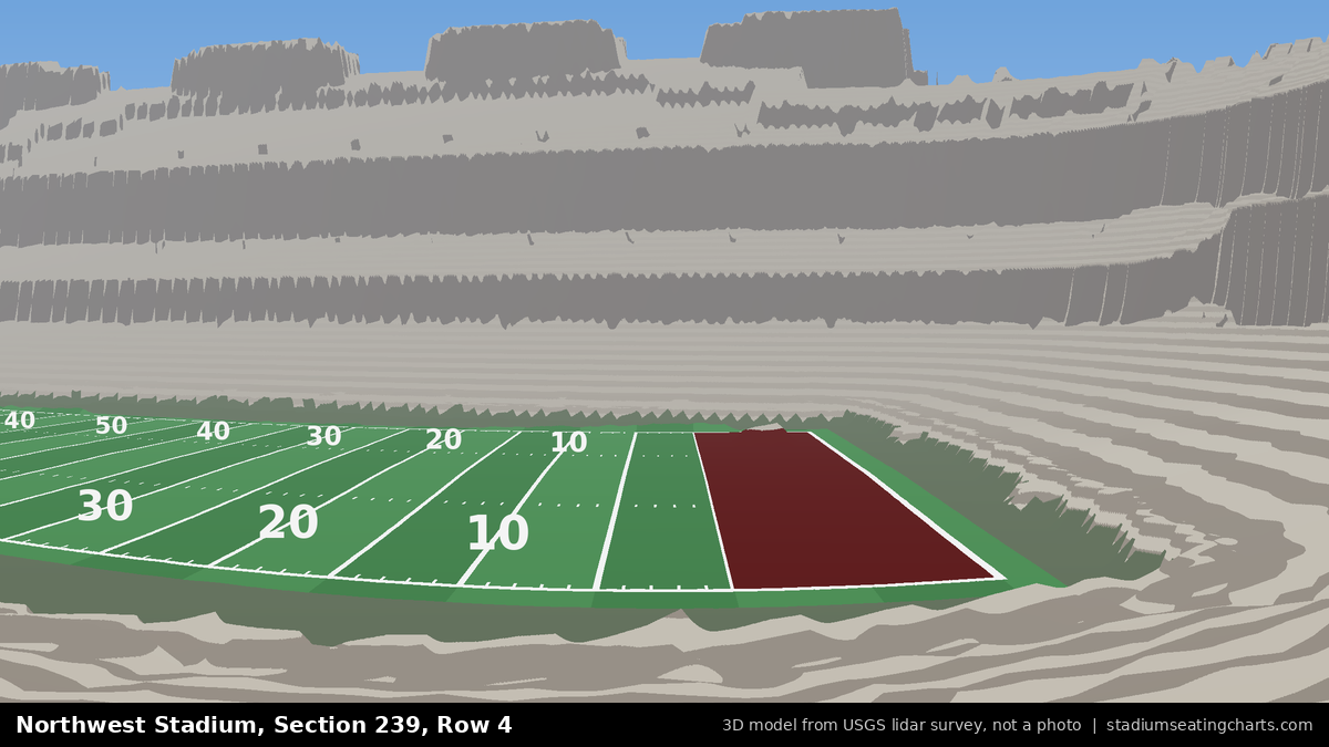 View from Northwest Stadium Section 239, Row 4, looking toward the field