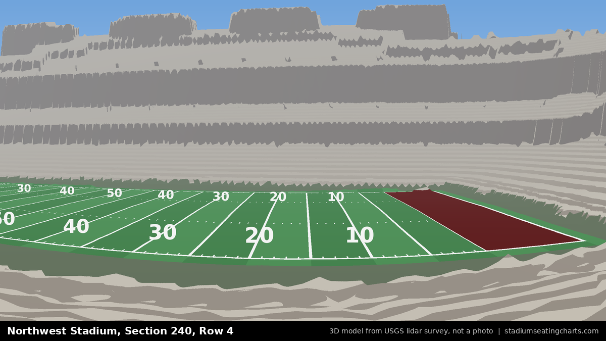 View from Northwest Stadium Section 240, Row 4, looking toward the field