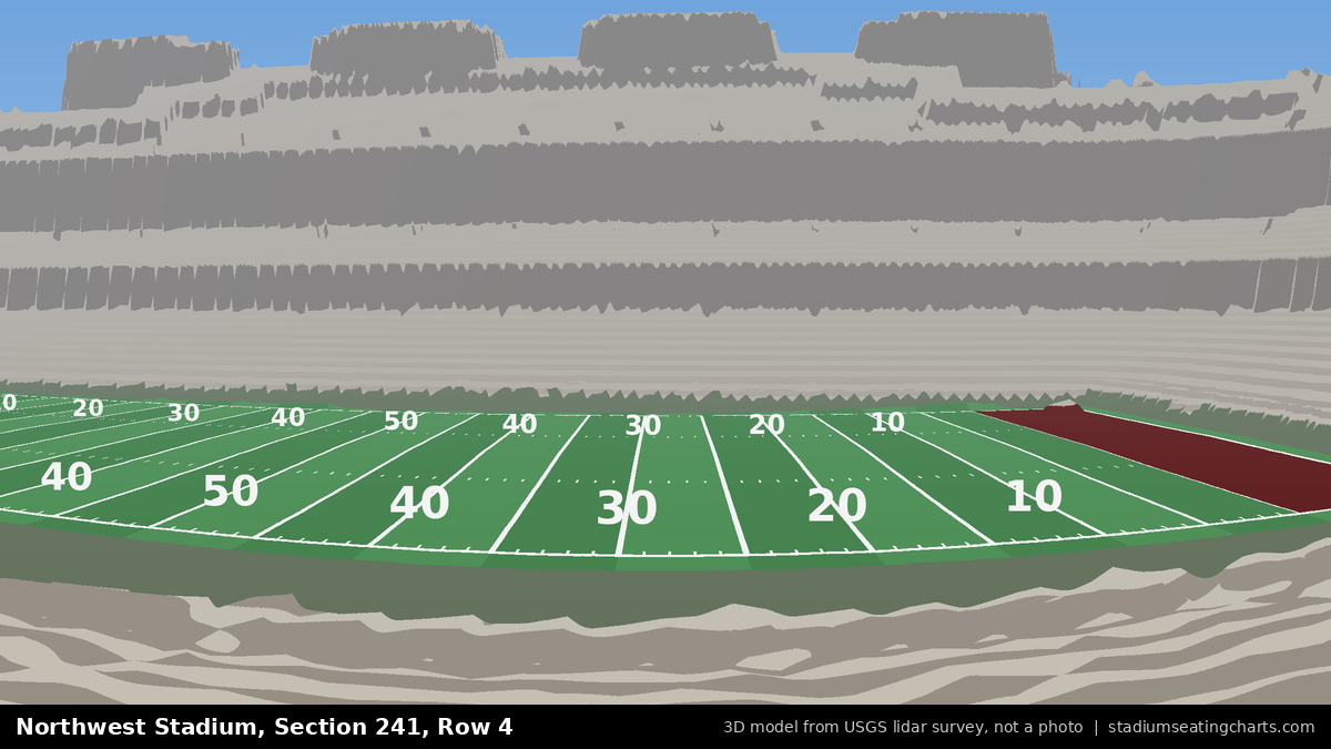 View from Northwest Stadium Section 241, Row 4, looking toward the field