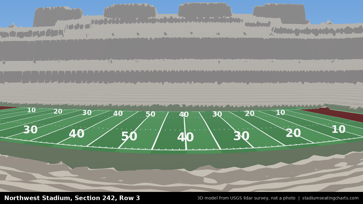 View from Northwest Stadium Section 242, Row 3, looking toward the field