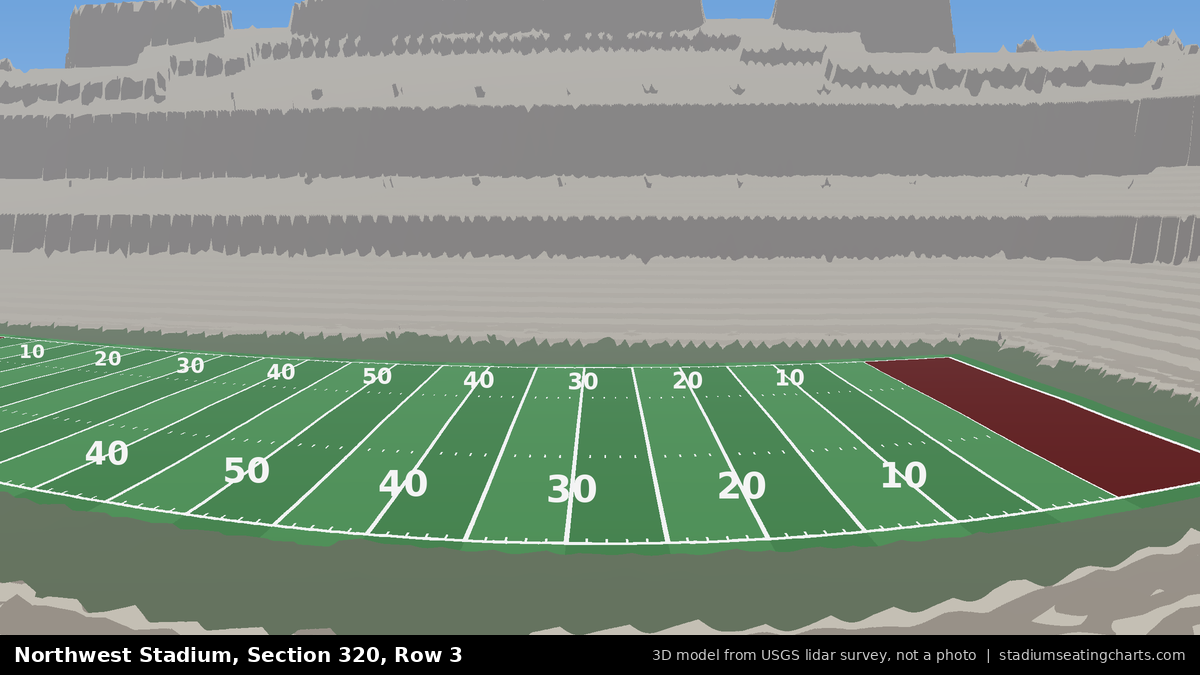 View from Northwest Stadium Section 320, Row 3, looking toward the field