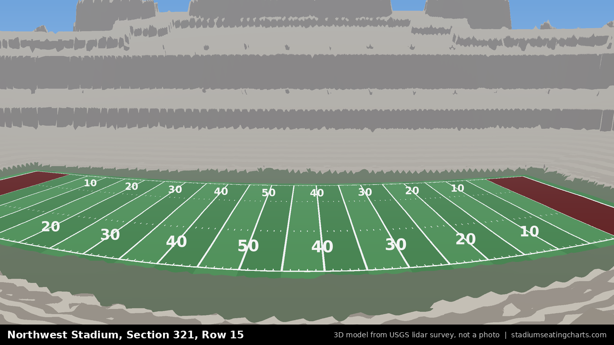 View from Northwest Stadium Section 321, Row 15, looking toward the field
