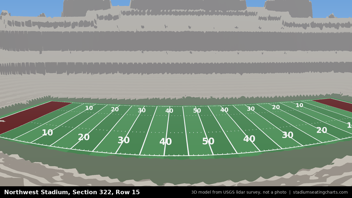 View from Northwest Stadium Section 322, Row 15, looking toward the field