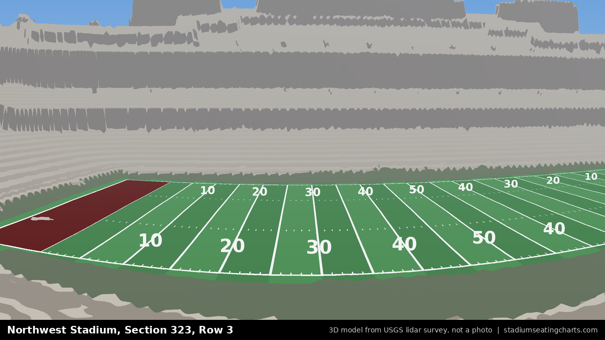 View from Northwest Stadium Section 323, Row 3, looking toward the field