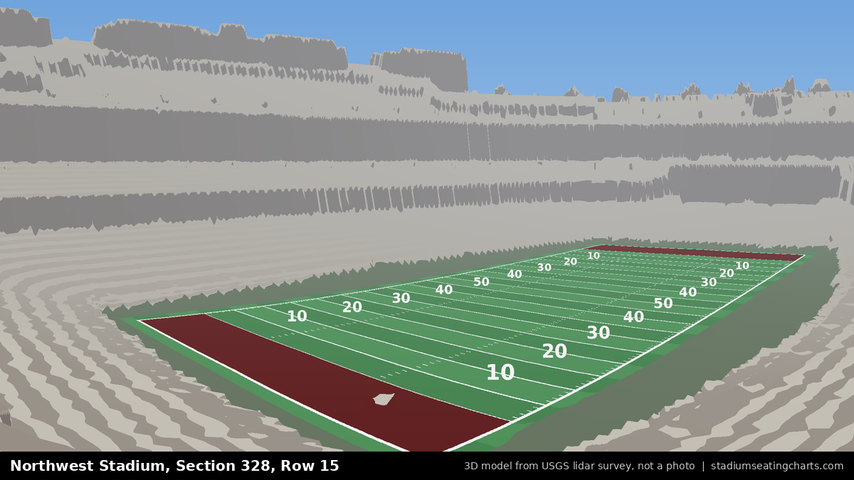 View from Northwest Stadium Section 328, Row 15, looking toward the field