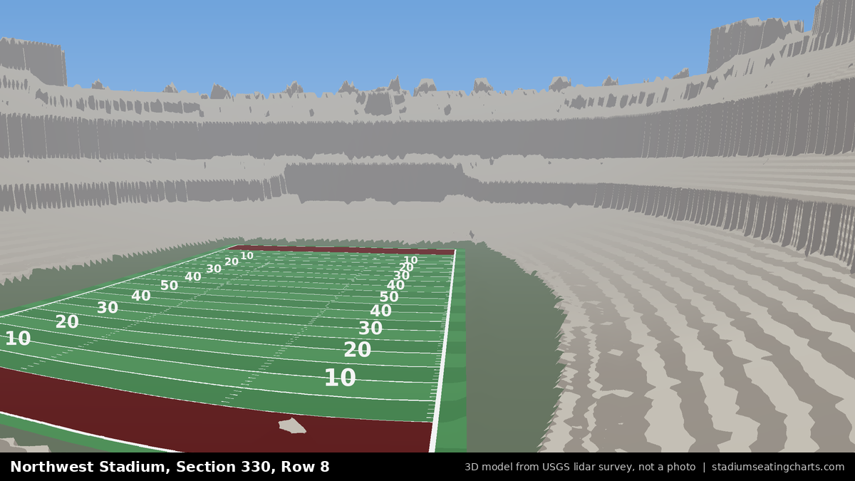 View from Northwest Stadium Section 330, Row 8, looking toward the field