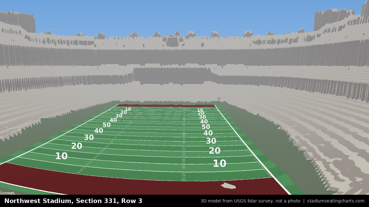 View from Northwest Stadium Section 331, Row 3, looking toward the field