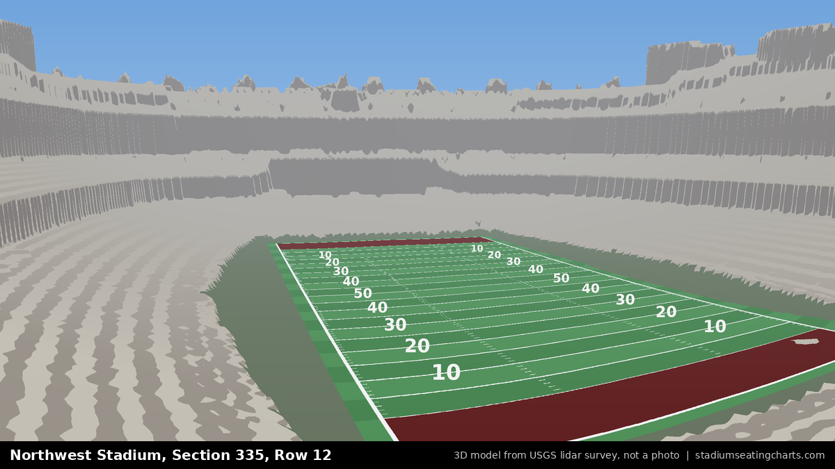 View from Northwest Stadium Section 335, Row 12, looking toward the field