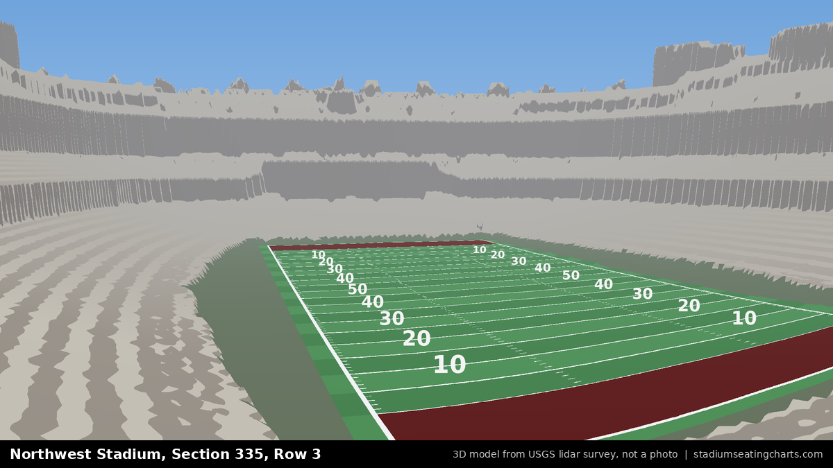 View from Northwest Stadium Section 335, Row 3, looking toward the field
