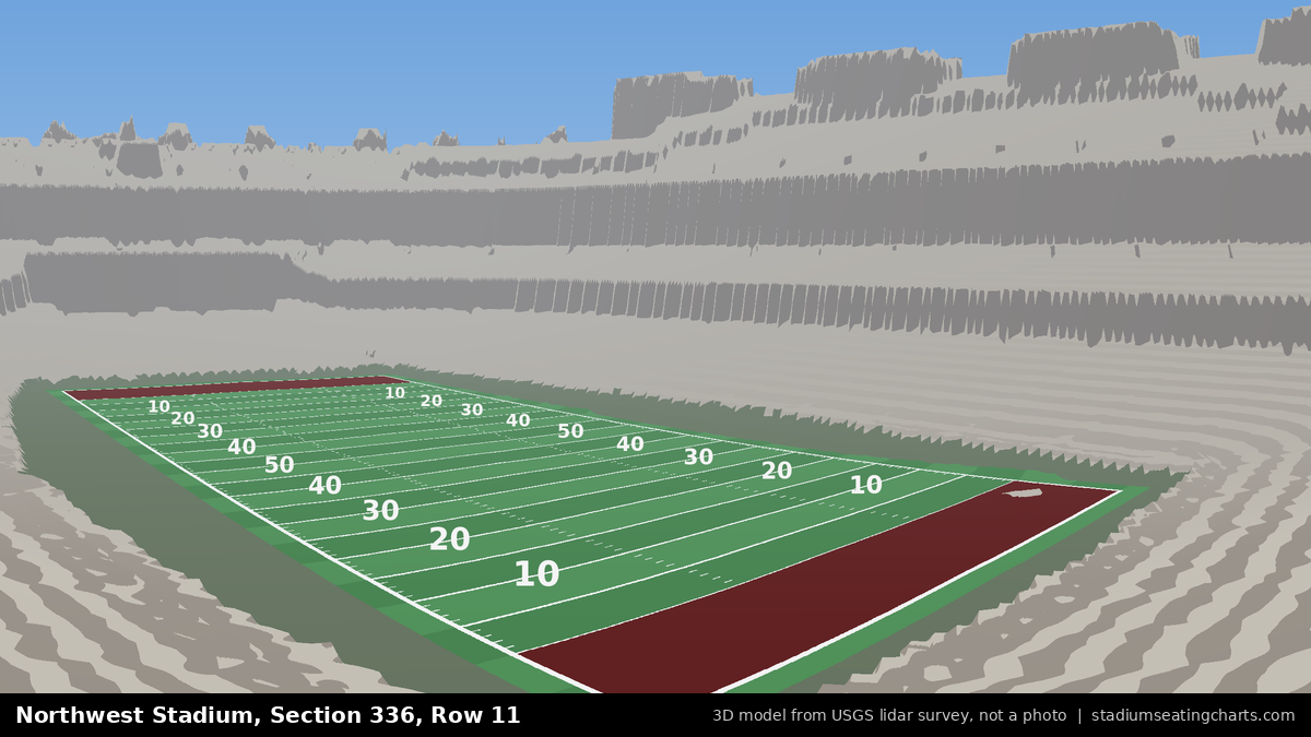 View from Northwest Stadium Section 336, Row 11, looking toward the field