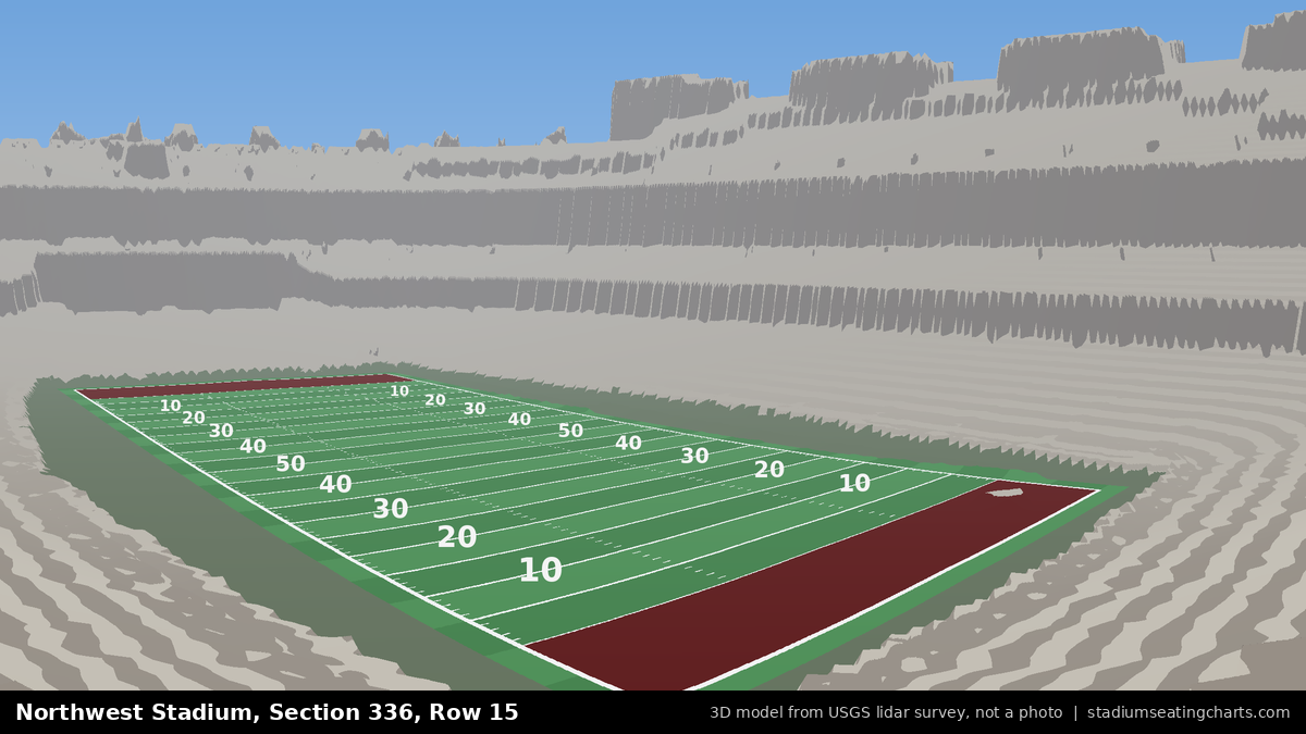 View from Northwest Stadium Section 336, Row 15, looking toward the field
