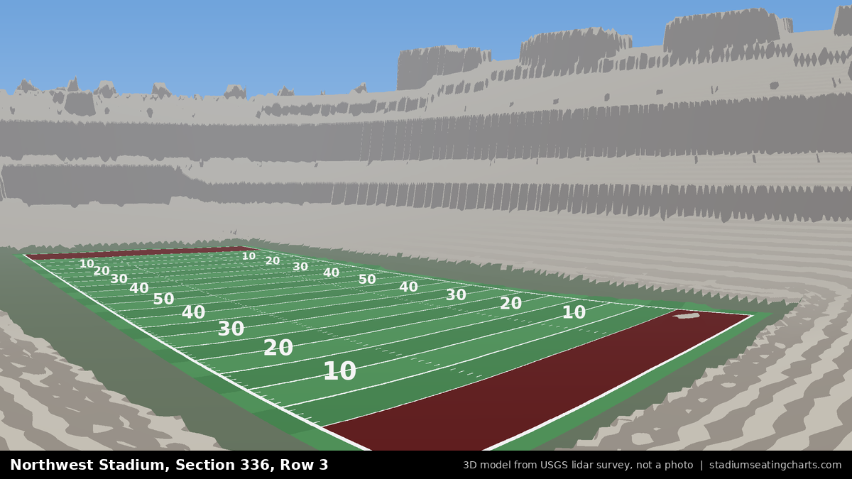 View from Northwest Stadium Section 336, Row 3, looking toward the field