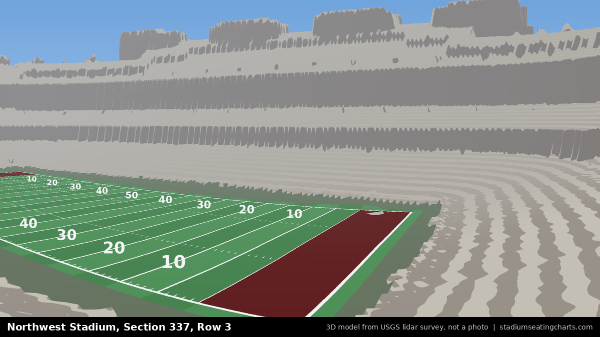 View from Northwest Stadium Section 337, Row 3, looking toward the field