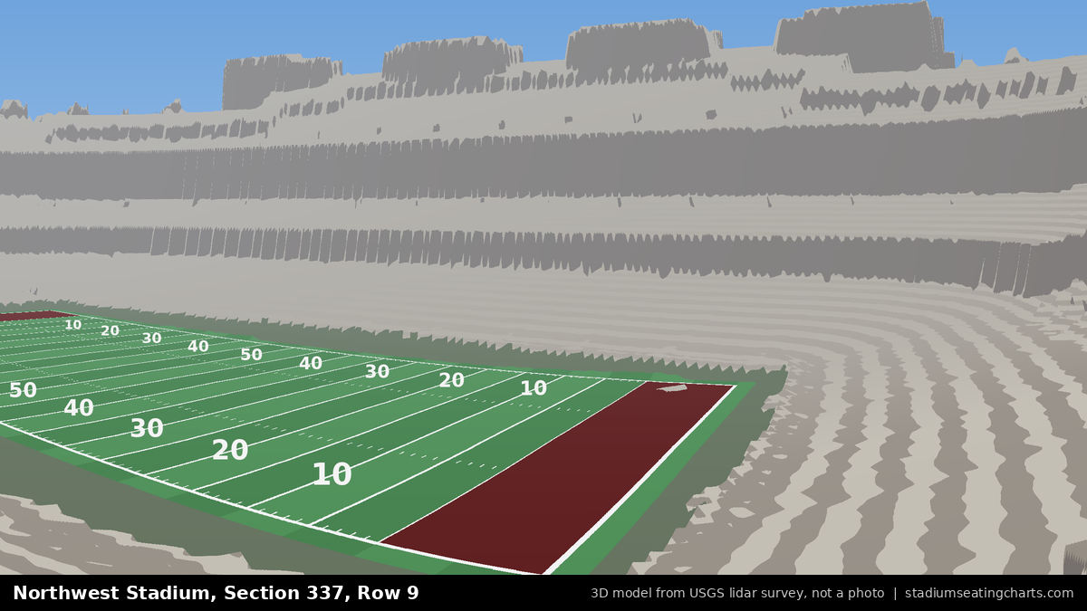 View from Northwest Stadium Section 337, Row 9, looking toward the field