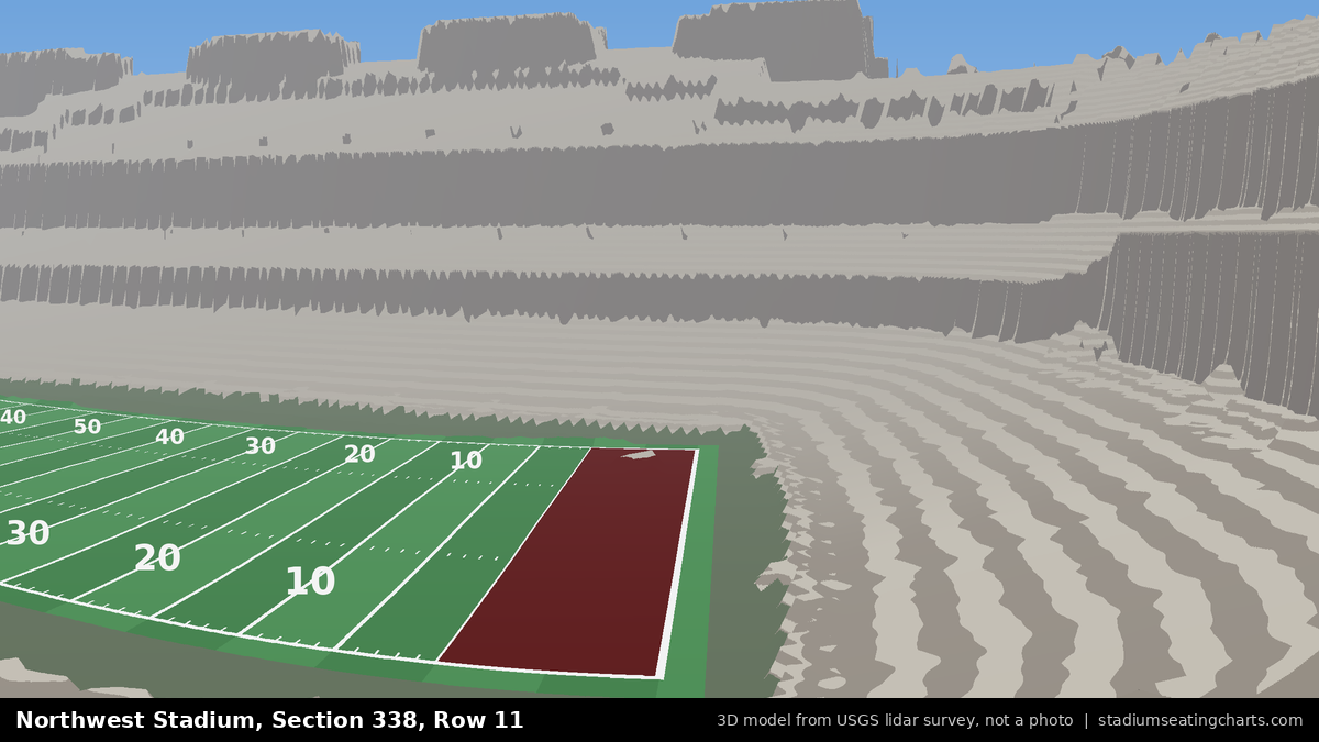 View from Northwest Stadium Section 338, Row 11, looking toward the field