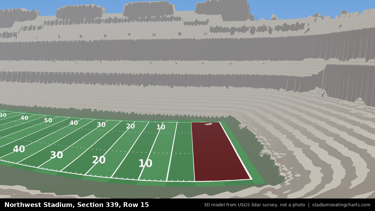 View from Northwest Stadium Section 339, Row 15, looking toward the field