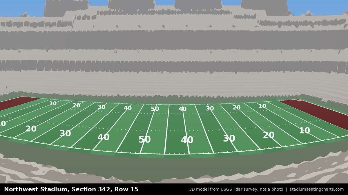View from Northwest Stadium Section 342, Row 15, looking toward the field