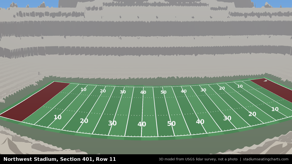View from Northwest Stadium Section 401, Row 11, looking toward the field