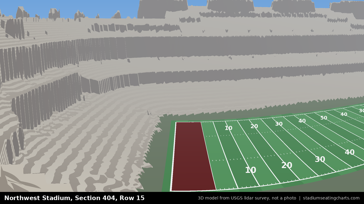 View from Northwest Stadium Section 404, Row 15, looking toward the field