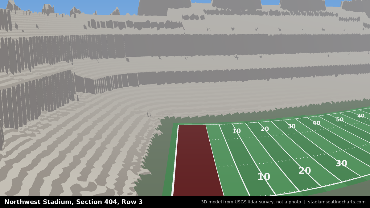 View from Northwest Stadium Section 404, Row 3, looking toward the field