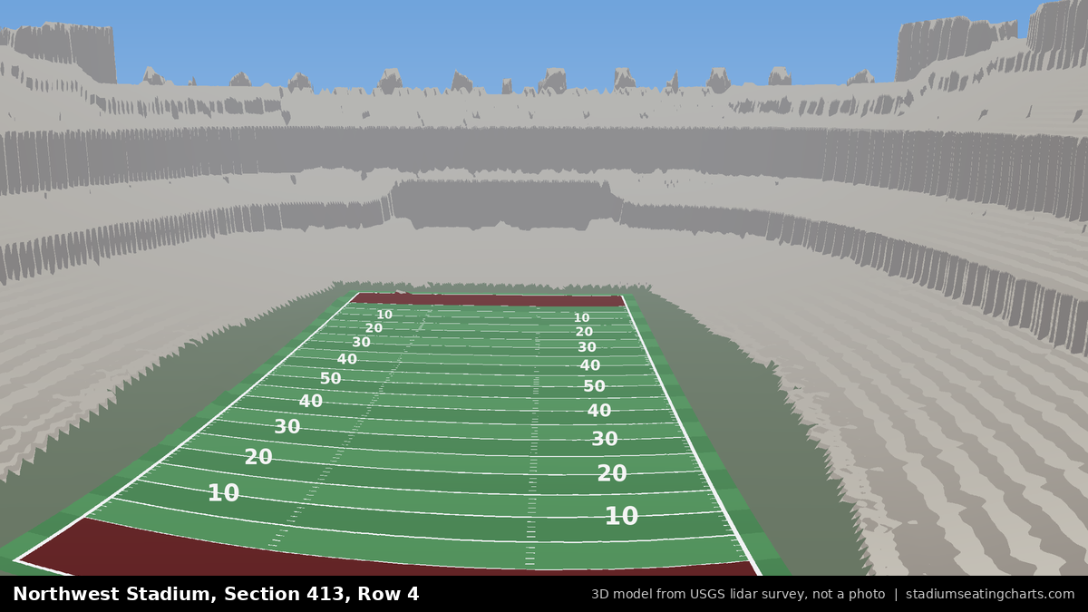 View from Northwest Stadium Section 413, Row 4, looking toward the field