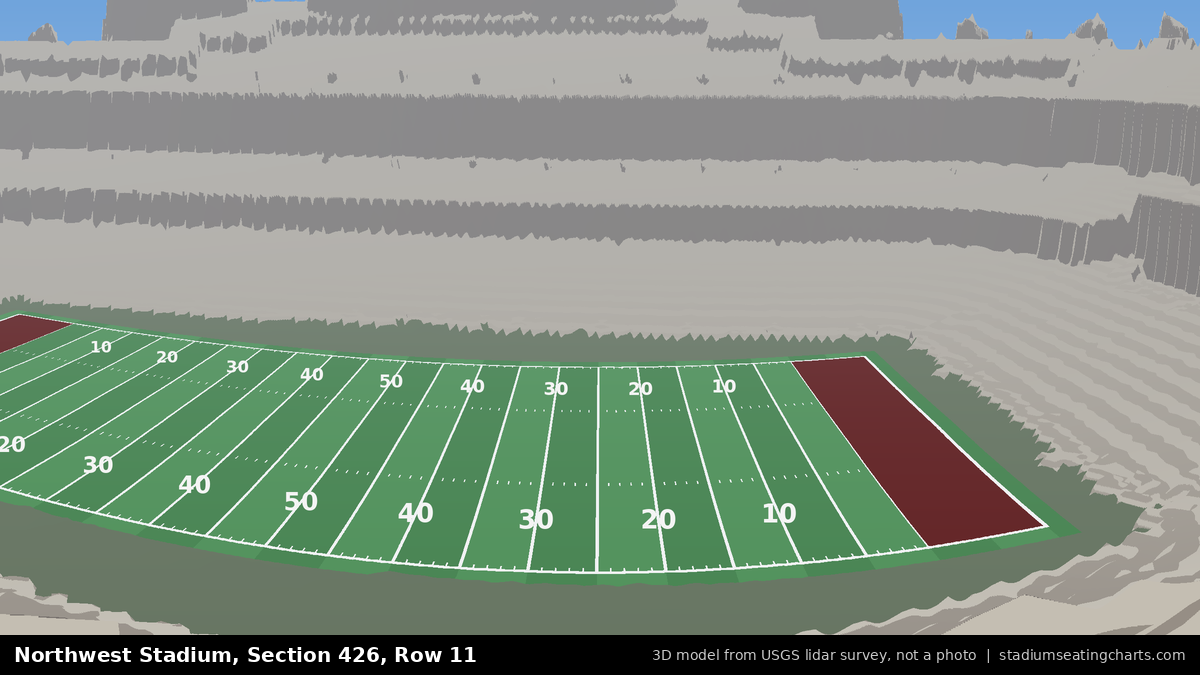 View from Northwest Stadium Section 426, Row 11, looking toward the field