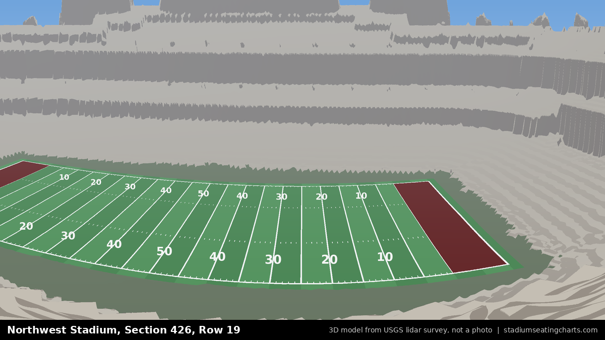 View from Northwest Stadium Section 426, Row 19, looking toward the field