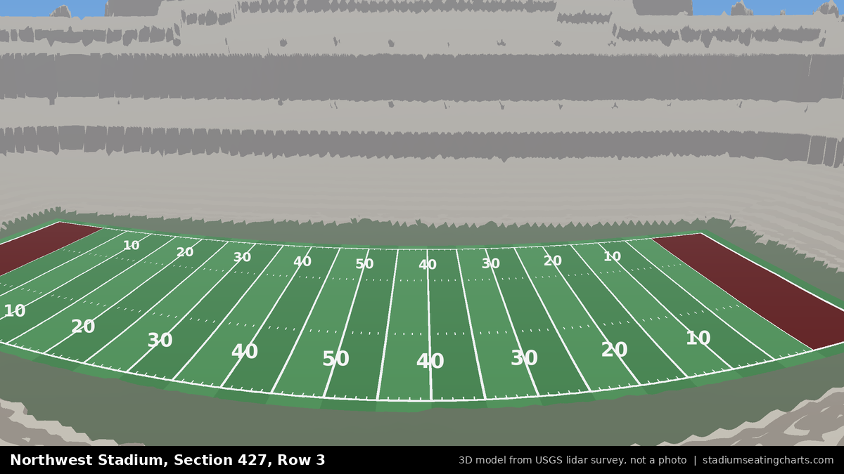 View from Northwest Stadium Section 427, Row 3, looking toward the field