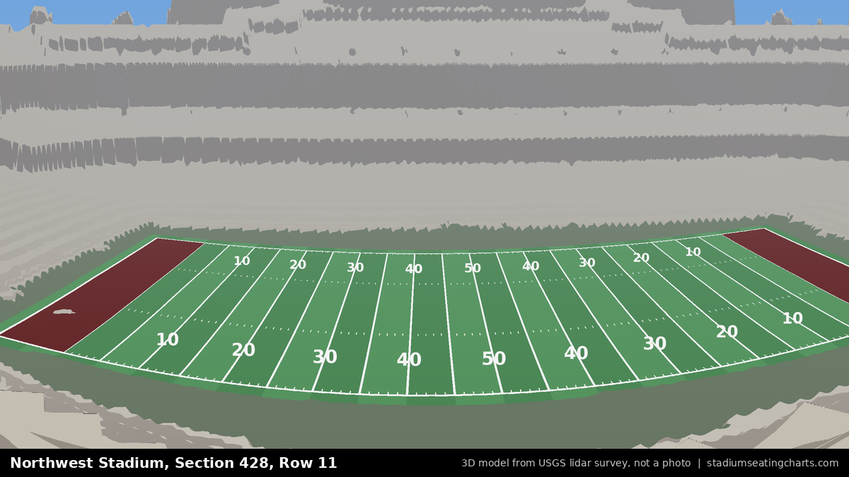 View from Northwest Stadium Section 428, Row 11, looking toward the field