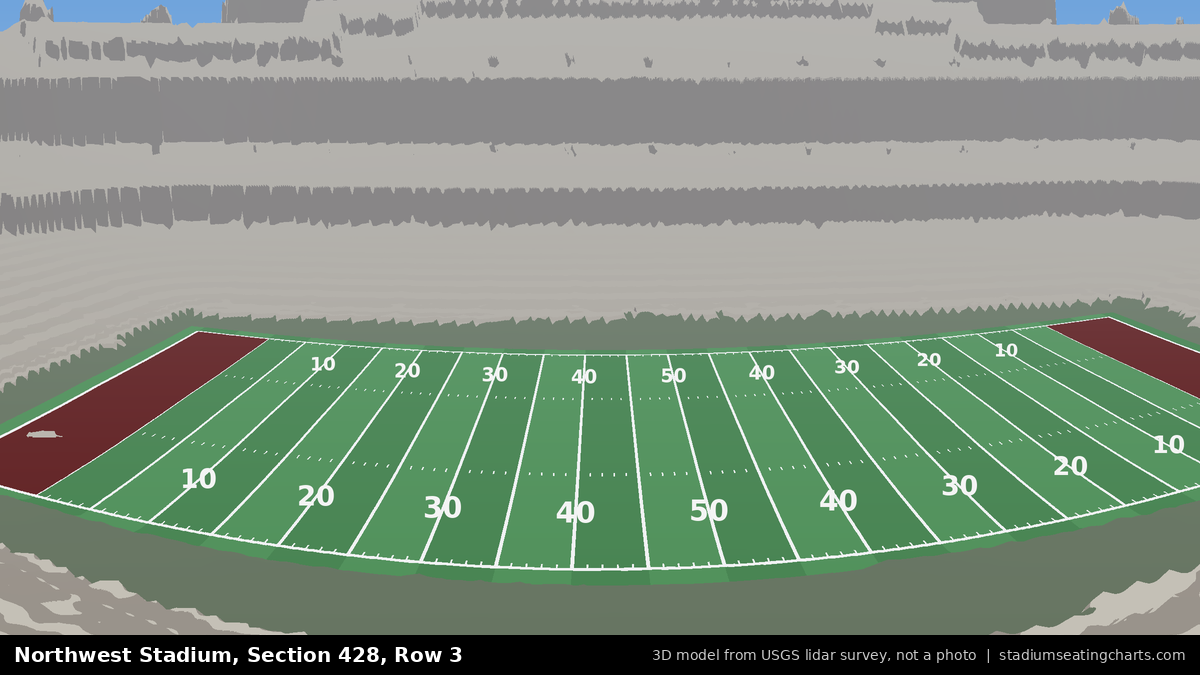 View from Northwest Stadium Section 428, Row 3, looking toward the field