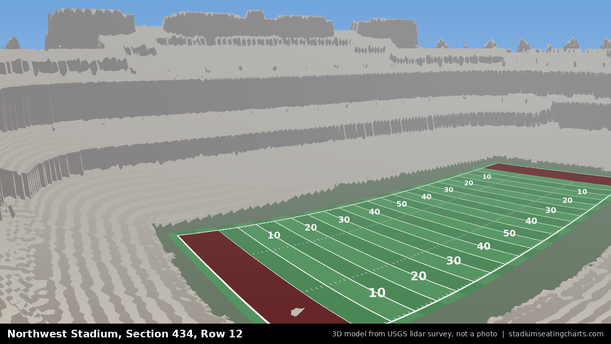 View from Northwest Stadium Section 434, Row 12, looking toward the field