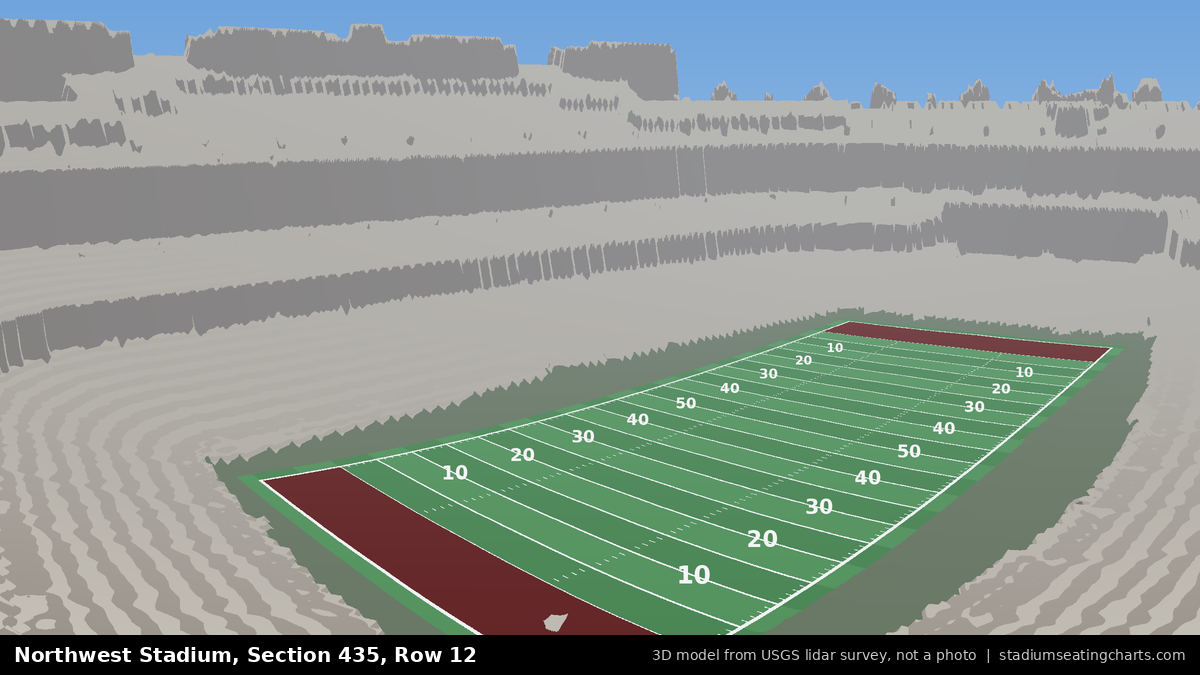 View from Northwest Stadium Section 435, Row 12, looking toward the field
