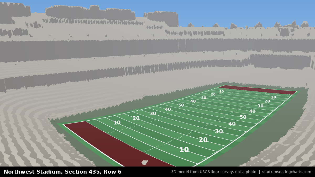 View from Northwest Stadium Section 435, Row 6, looking toward the field