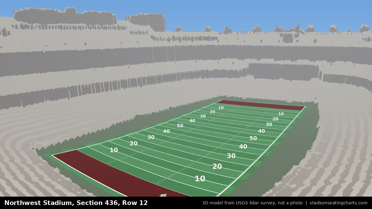 View from Northwest Stadium Section 436, Row 12, looking toward the field