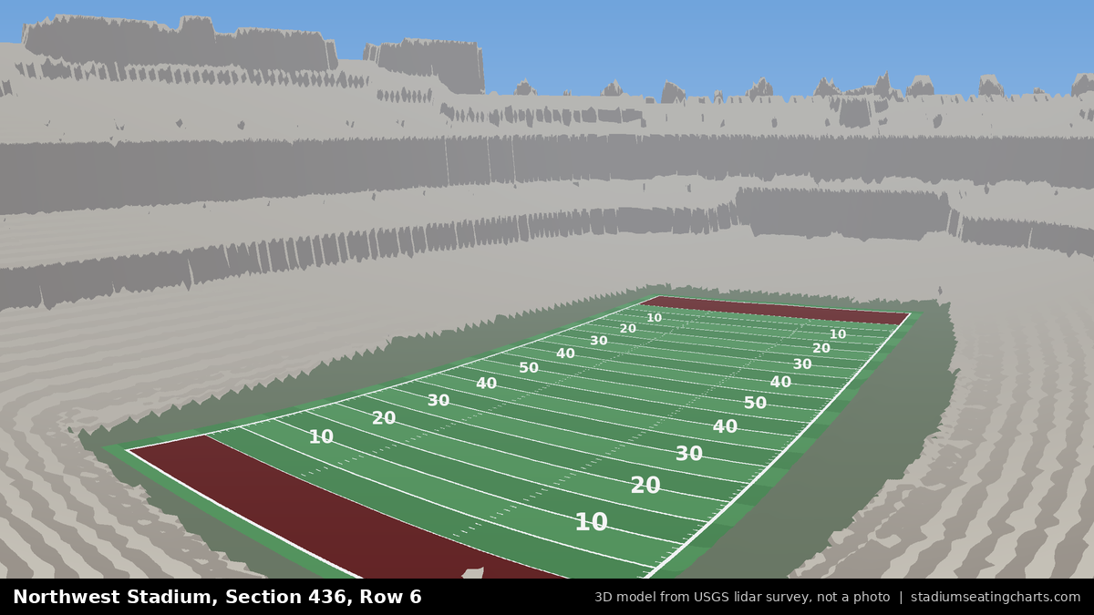 View from Northwest Stadium Section 436, Row 6, looking toward the field