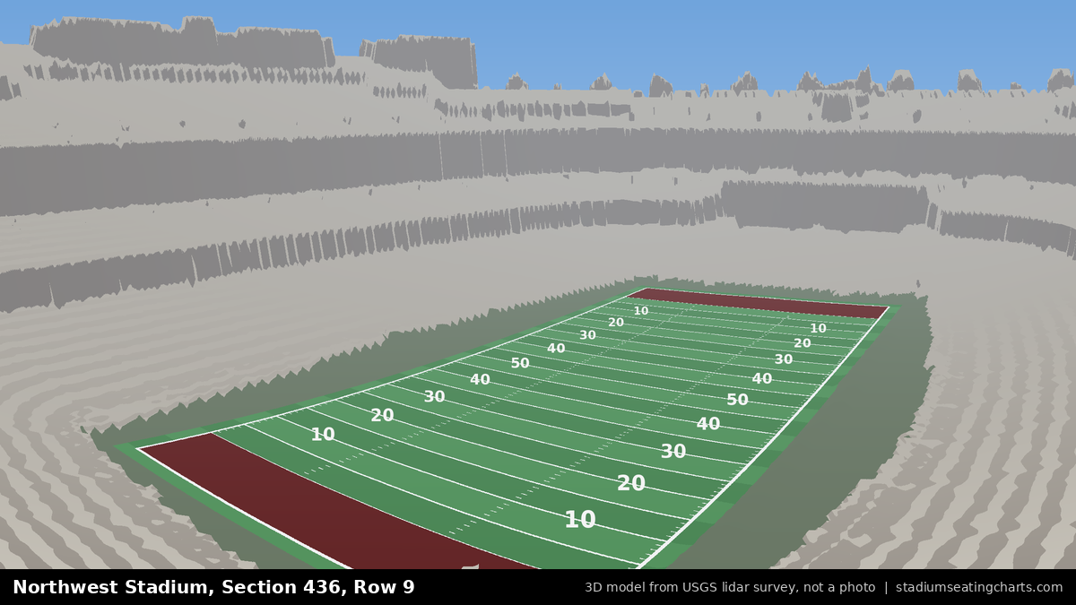 View from Northwest Stadium Section 436, Row 9, looking toward the field